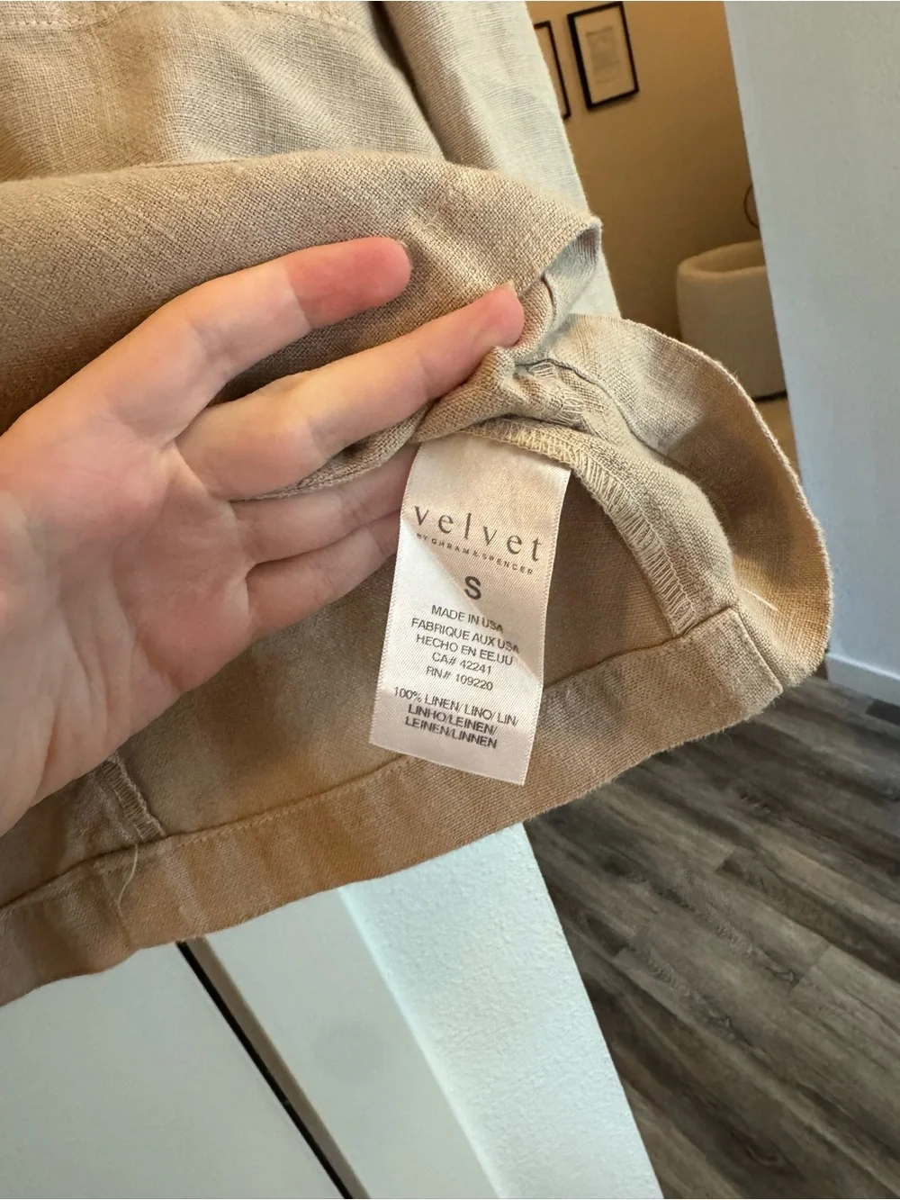 100% Linen Beige Two-Piece Suit Jacket & Drawstring Pants